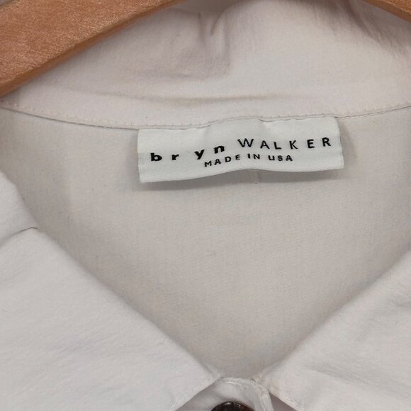 Bryn Walker Oversized Long-Sleeve Shirt tunic White Cotton stretch size XL - Picture 3 of 14